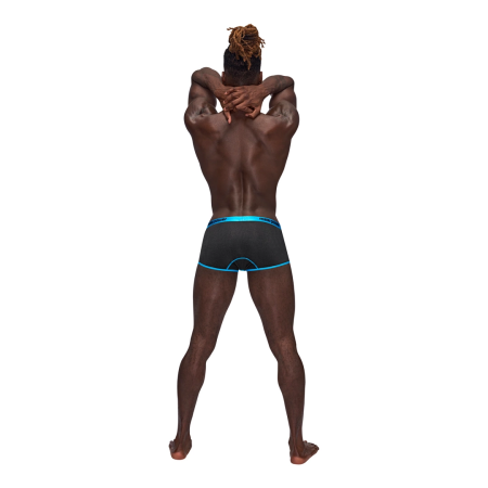 Male Power Uplift Mini Short L Black - Ergonomic Support & Satin Waistband