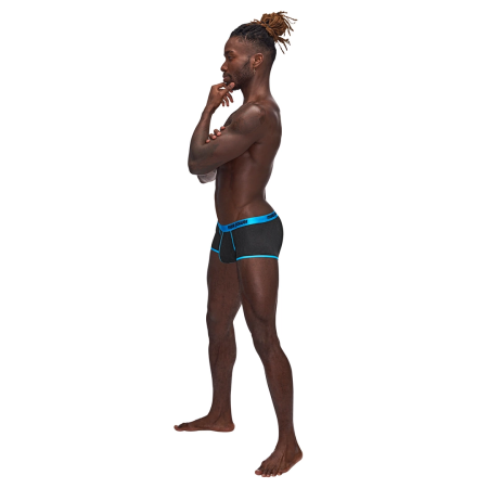 Male Power Uplift Mini Short L Black - Ergonomic Support & Satin Waistband