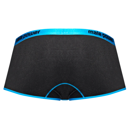 Male Power Uplift Mini Short L Black - Ergonomic Support & Satin Waistband