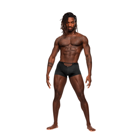 Male Power Magnificence Mini Short S Black with Waist Window Detail