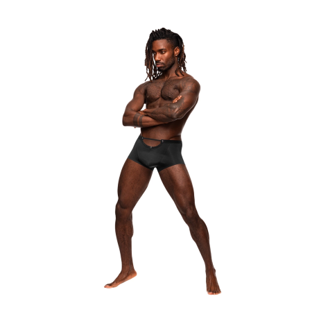 Male Power Magnificence Mini Shorts M Black - Decorative Waist Detail