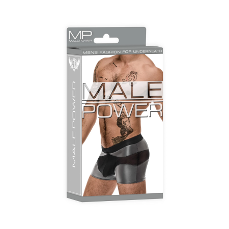 Male Power Iron Clad Shorts S Grey - Mesh Panel, Low Waist Design