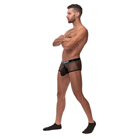 Male Power Mini Short Black M - Removable Pouch, Elastic System