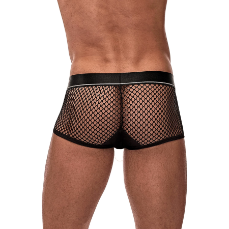 Male Power Mini Short Black M - Removable Pouch, Elastic System