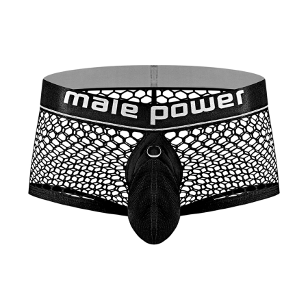 Male Power Mini Short Black M - Removable Pouch, Elastic System