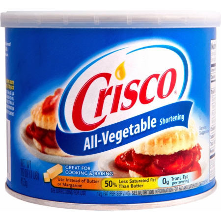 Crisco All-Vegetable Shortening 16 oz 453g - Multi-Purpose Fat-Based Formula