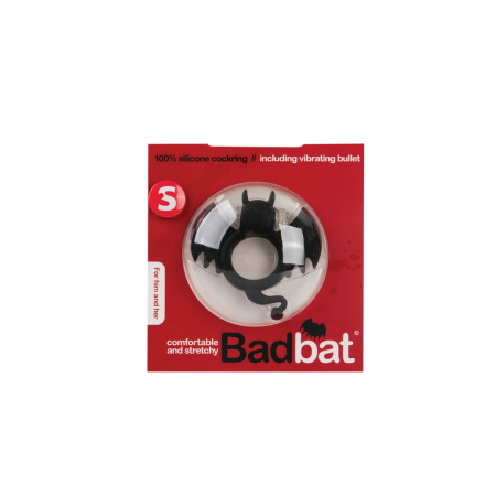 BadBat Silicone Vibrating Ring - Flexible, Black, Battery Powered