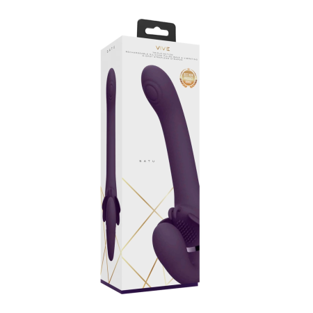 Satu Pulse-Wave Rechargeable Strapless Intimate System Purple Silicone