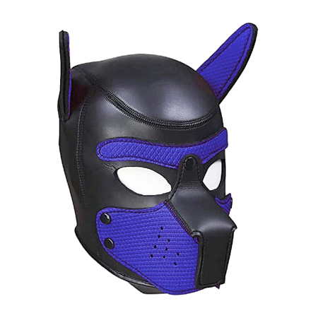 OUCH! Neoprene Puppy Mask Blue - Adjustable Detachable Muzzle Hood