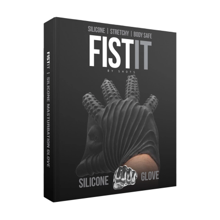 Fist It Silicone Intimate Glove Black Textured Stimulation Model