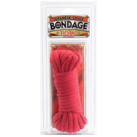 Sportsheets Japanese Cotton Rope Red 10m - Soft Bondage Accessory