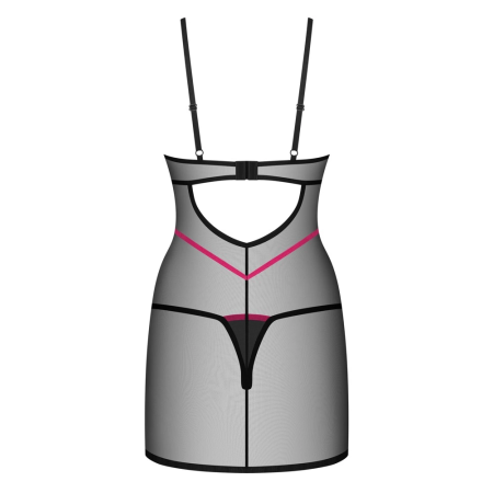 Obsessive Novenes Chemise Set Black XL/2XL Adjustable Straps