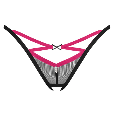 Obsessive Novenes Transparent Thong XL/2XL with Rhinestone Accent