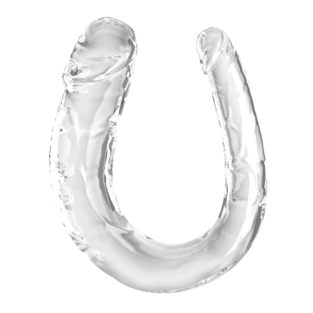 King Cock Clear Medium Double Trouble - Transparent Flexible Model 33 cm