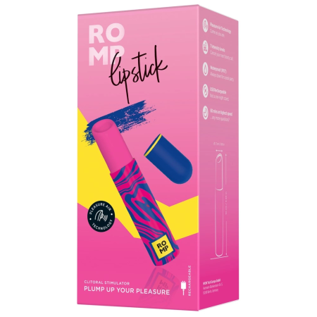 ROMP Lipstick Air Pulse Compact Intimate Device, Waterproof, Pink