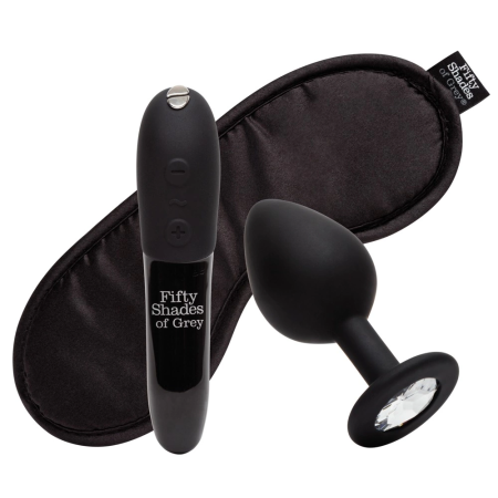 Fifty Shades of Grey FSOG Come To Bed Gift Set - Vibrator, Plug & Blindfold