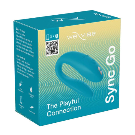 We-Vibe Sync Go Turquoise Dual Vibrator for Couples, App Control, 7.7 cm
