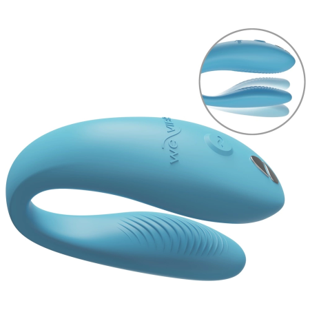 We-Vibe Sync Go Turquoise Dual Vibrator for Couples, App Control, 7.7 cm