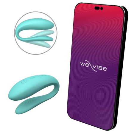 We-Vibe Sync Lite Aqua Wearable Couples Device, App-Controlled, Blue