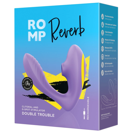 ROMP Reverb Dual-Action Silicone Intimate Device, Waterproof, Purple