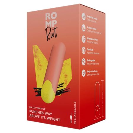 ROMP Riot Mini Vibrator Compact Rechargeable Silicone 7cm Yellow