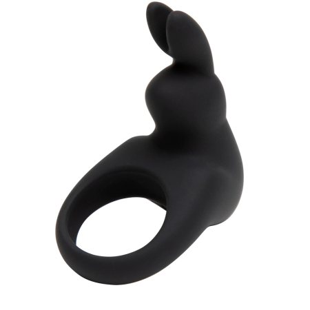 Happy Rabbit Black Intimate Ring with Vibrating Flexible Ears