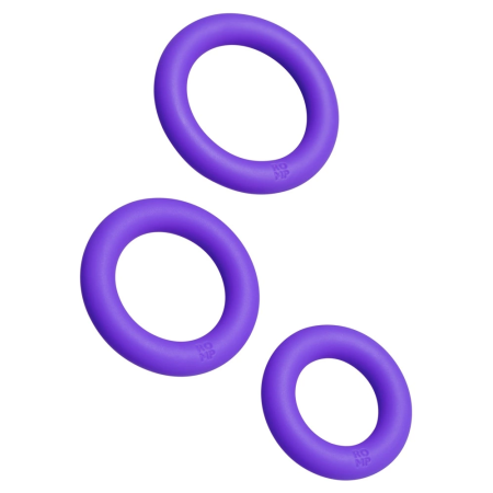 ROMP Remix Trio Silicone Rings Set - 3 Stretchable Sizes, Black