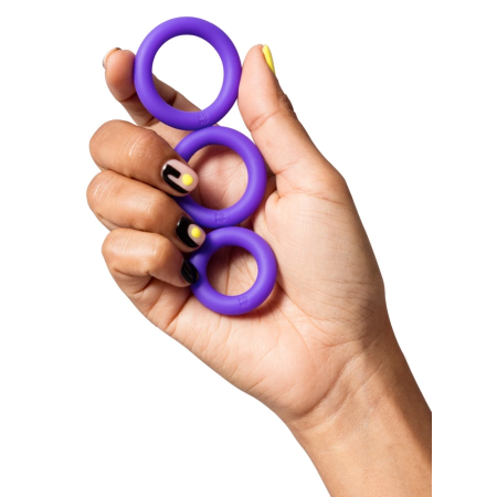 ROMP Remix Trio Silicone Rings Set - 3 Stretchable Sizes, Black