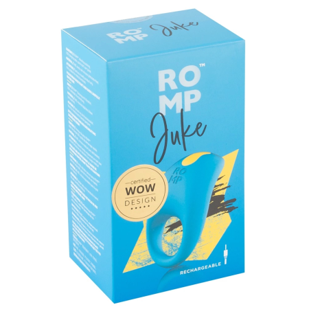 ROMP Juke Flexible Silicone Intimate Ring 10 Modes USB Blue 7.3cm