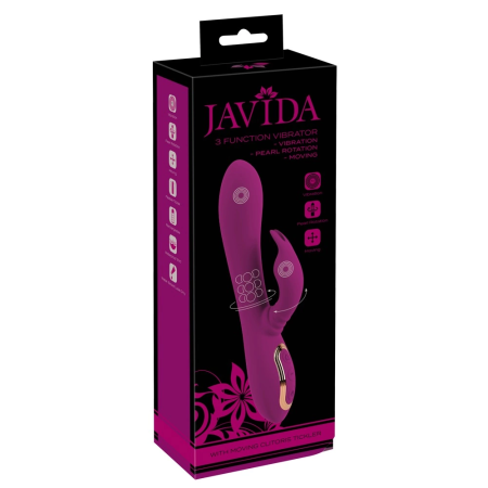 Javida 3-Function Rotating Pearl Silicone Intimate Massager, 23 cm, Purple