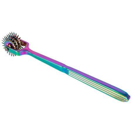 Fetish Collection Rainbow Triple Pinwheel Metal Sensory Tool 18.5cm