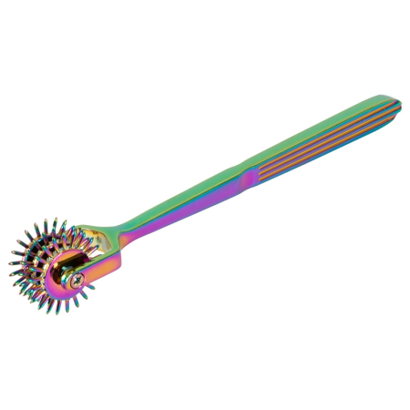 Fetish Collection Rainbow Triple Pinwheel Metal Sensory Tool 18.5cm