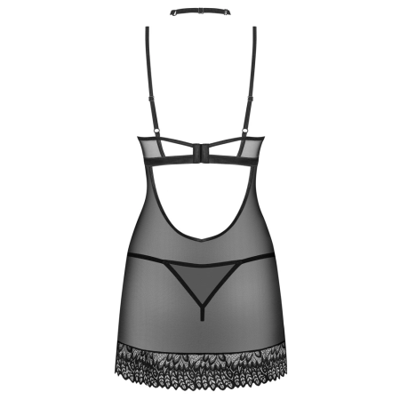 Obsessive Donarella Chemise Set Black M/L - 3-Piece Elegant Design