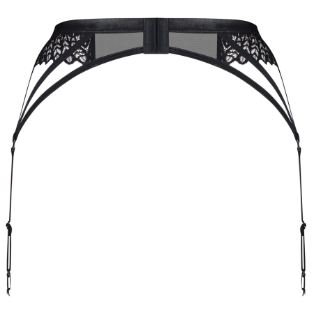 Obsessive Donarella Transparent Suspender Belt Black XS/S Embroidered