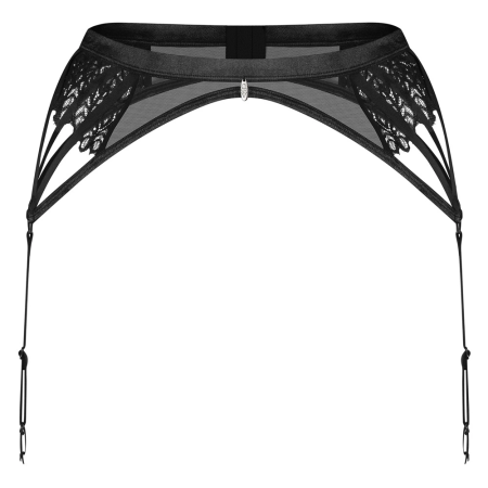 Obsessive Donarella Suspender Belt Black XL/2XL Lace Embroidery
