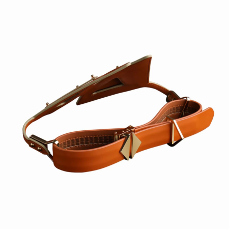 LOCKINK Vixen Adjustable Leather Blindfold Set Brown - Removable Eye Flaps