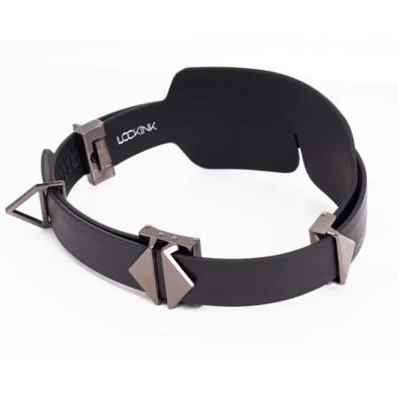 LOCKINK Blindfold Kit Black - Adjustable Leather Eye Mask with Buckles