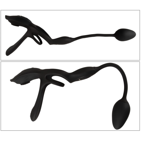 Couples Choice RC Multi Function Silicone Intimate System Black 34.8cm