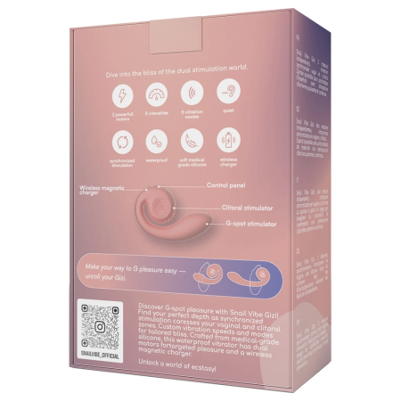 Snail Vibe Gizi Peachy Pink - Dual Intimate Device, Silicone, 19cm