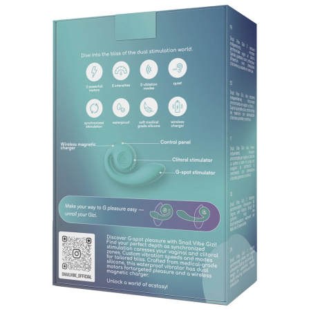 Snail Vibe Gizi Tiffany Dual Motor Silicone Intimate Device Blue 19cm