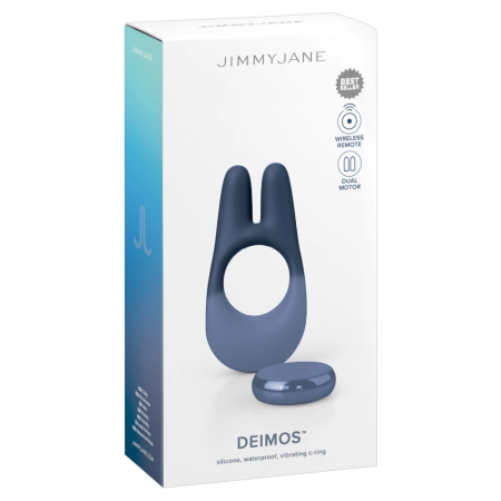 JimmyJane Deimos Intimate Silicone Ring with Dual Motors, 10 Modes, Black