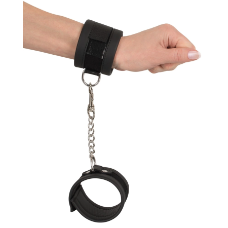 You2Toys Vegan Adjustable Handcuffs with Removable Chain Black