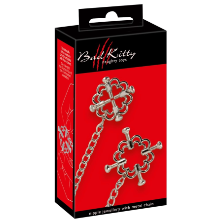 Bad Kitty Stainless Steel Nipple Jewellery with Adjustable Chain 30.5cm