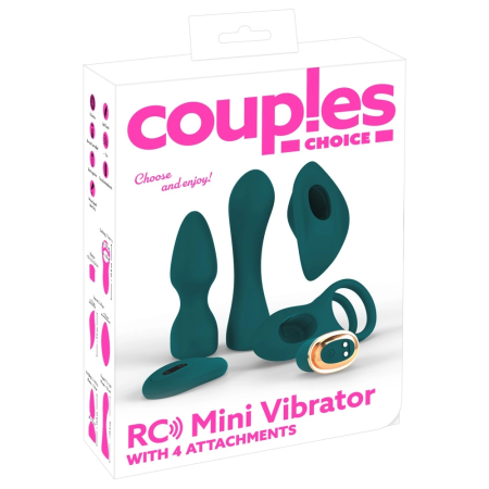 Couples Choice Mini Vibe Set 5-in-1 Remote, Silicone, USB Rechargeable