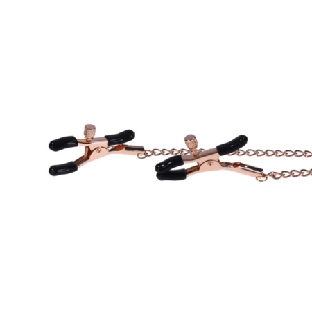 Sportsheets Sex & Mischief Brat Adjustable Tension Nipple Clamps Rose Gold