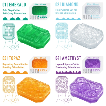 Tenga UNI Variety Pack - Flexible Massage Sleeves Set 4 pcs