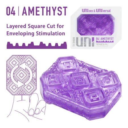 Tenga UNI Amethyst Intimate Sleeve - Flexible Unisex Finger Accessory 6cm