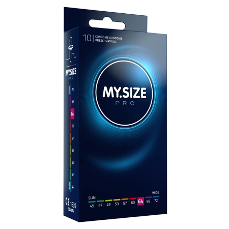 MY.SIZE PRO 64mm Vytex Latex Vegan Transparent 10-Pack Large Size