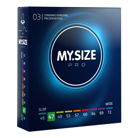 MY.SIZE PRO 47mm Ultra-Thin Hypoallergenic Condoms 3-Pack