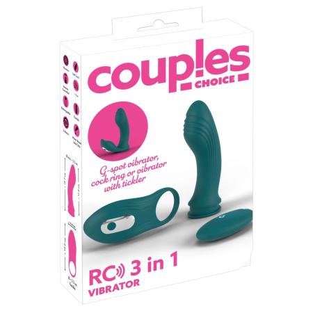 Couples Choice RC 3in1 Multi-Functional Intimate Set, Remote Control, Silicone